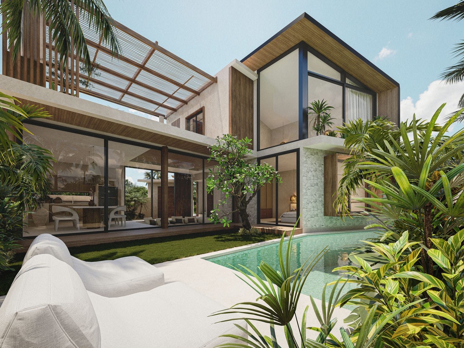 2 bedrooms modern japandi villa in Bingin