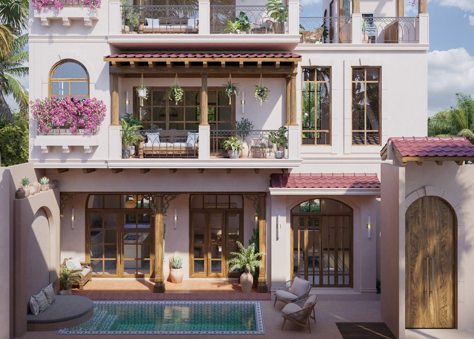 Spanish-Inspired 2 Bedroom Villas for Sale Near Bingin Beach