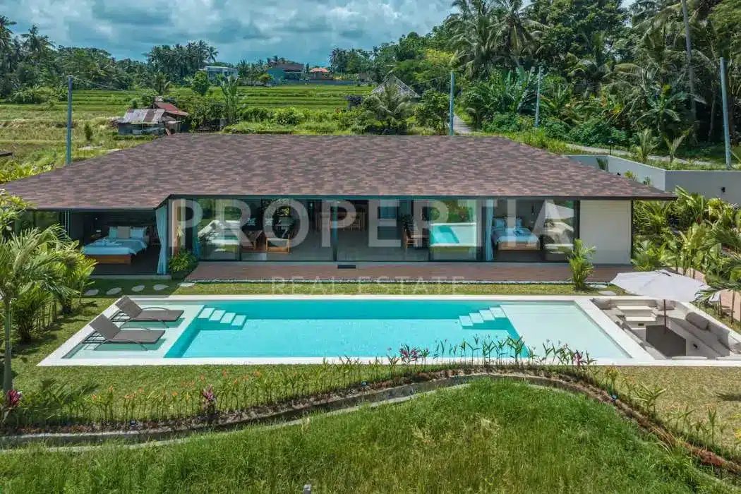Amazing Contemporary Villa with Panoramic Rice Field Views in Ubud